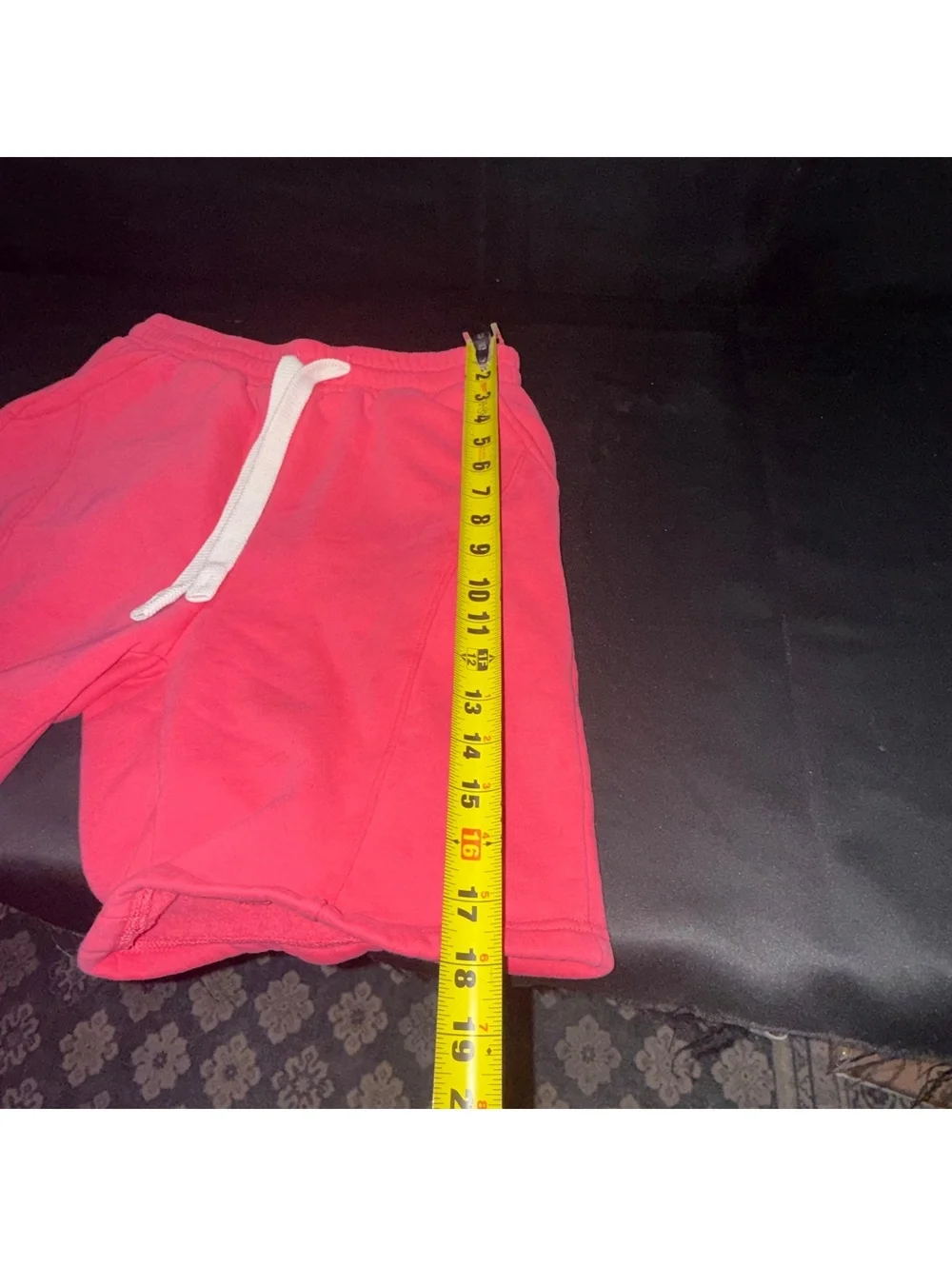 Red Cotton-Polyester Blend Casual Shorts with Drawstring